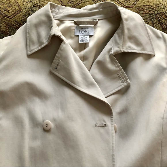 Ann Taylor LOFT Rain Trench Coat Size 12 Light Tan Beige - Picture 4 of 11